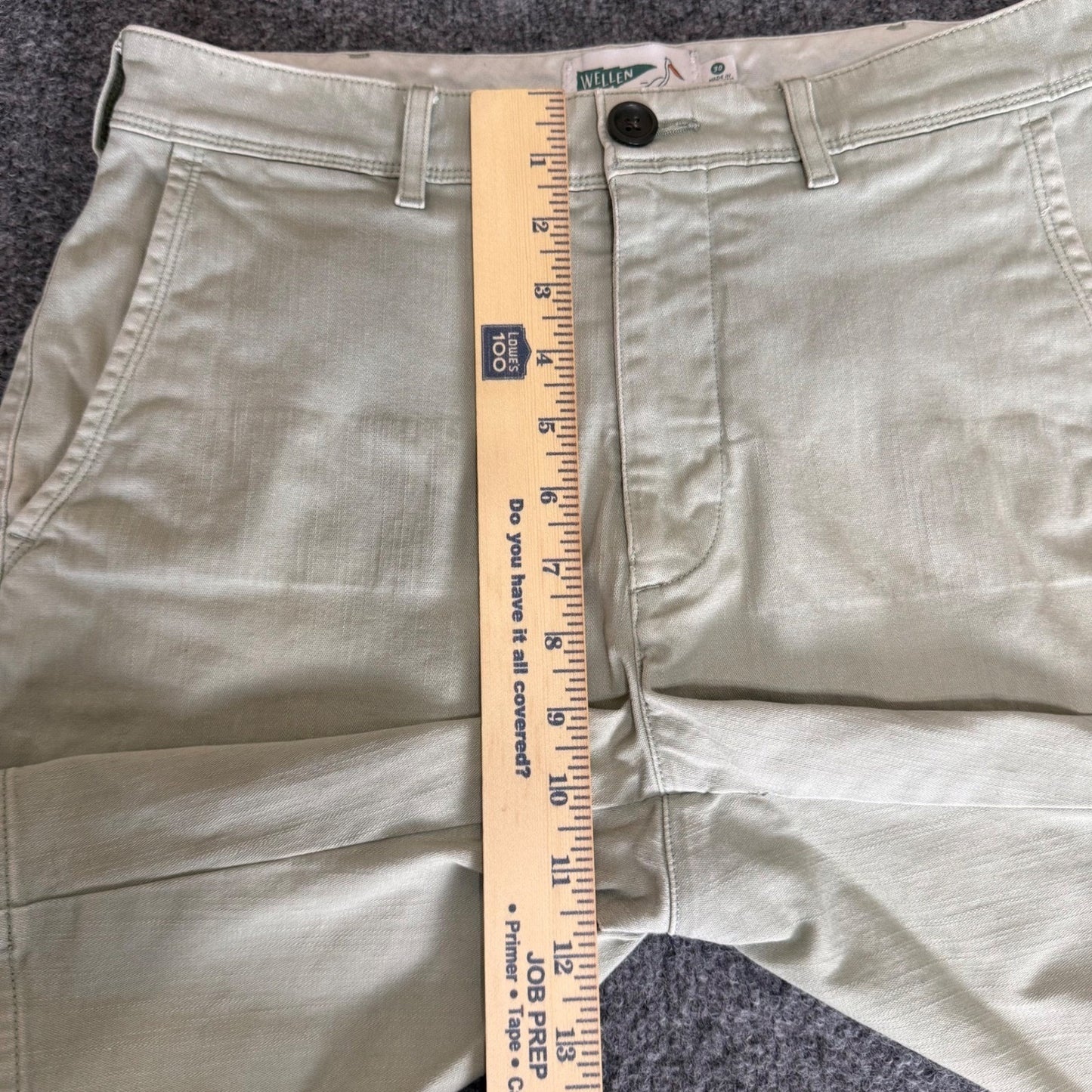 Wellen Shorts Mens Size 30 Green Chino Casual Summer Outdoor Everyday Comfort