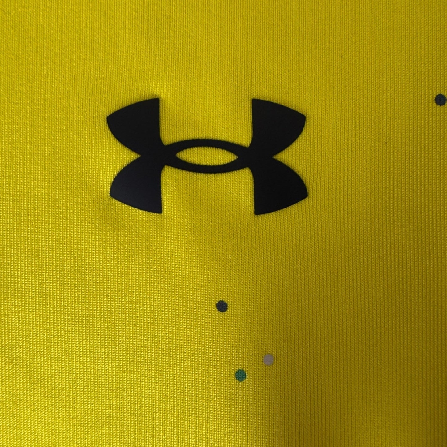 Under Armour Playoff Polo Shirt Mens L Yellow Speckled Golf Performance Stretch