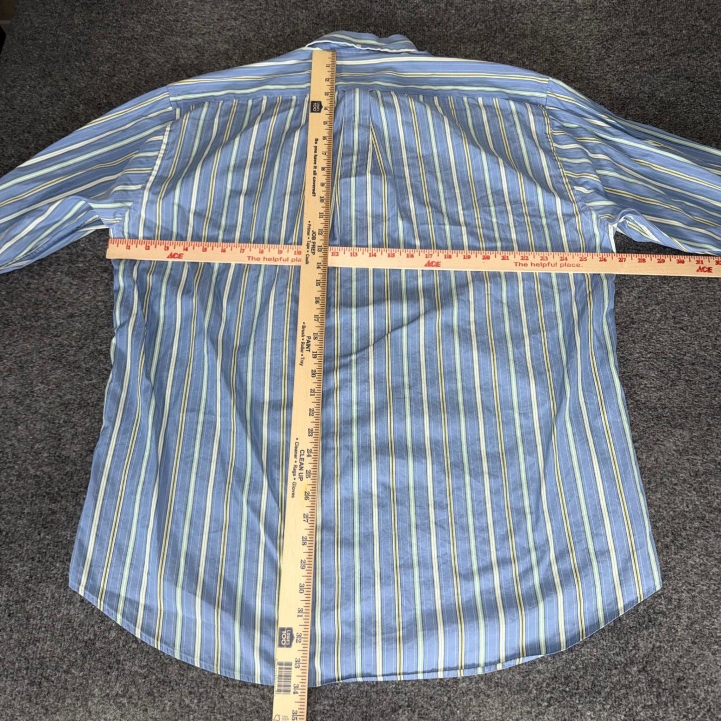 Faconnable Mens XLT Blue Striped Button Down Shirt Cotton Dress Casual Classic