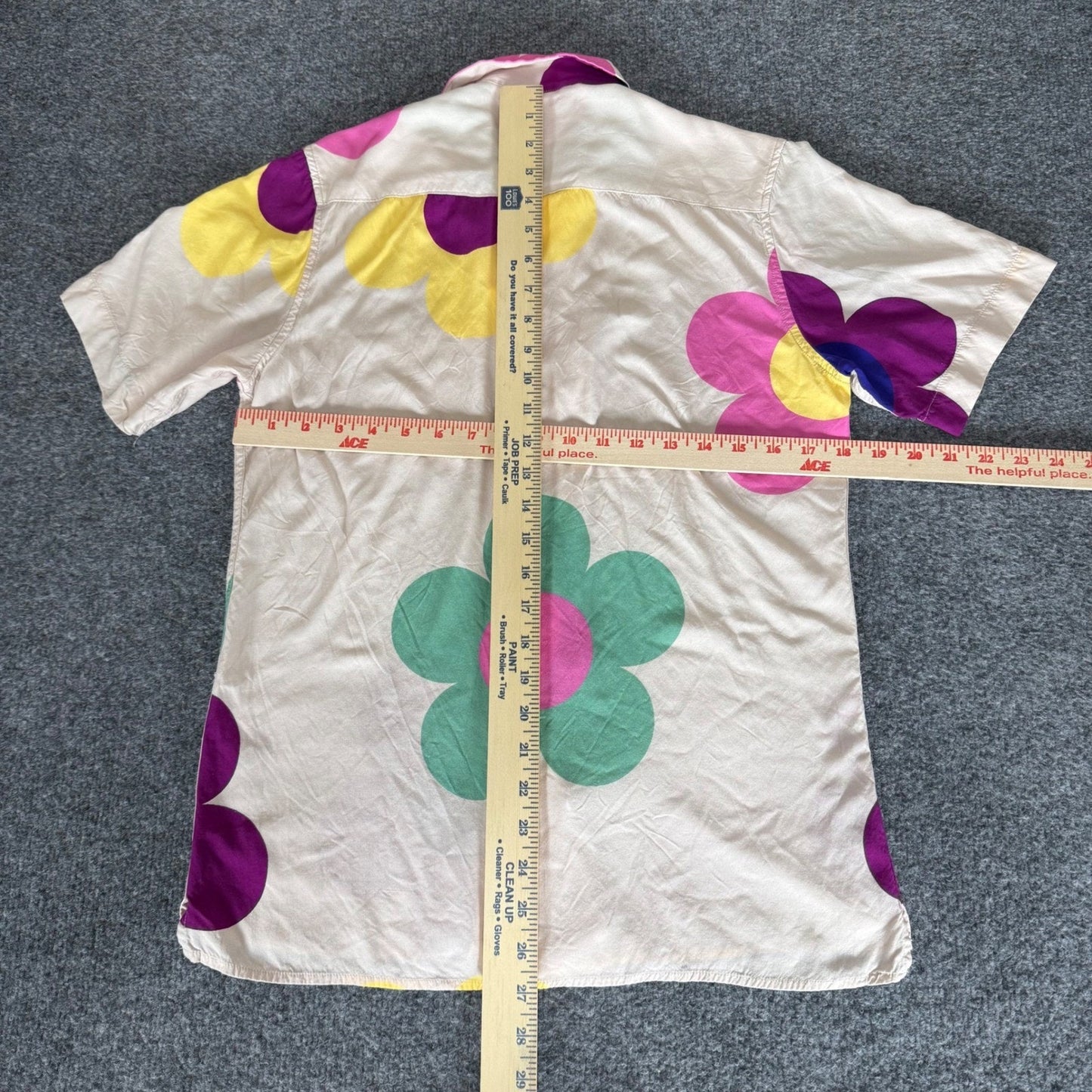 OAS Shirt Mens XS Short Sleeve Button Up Retro Flower Resort Vacation Casual