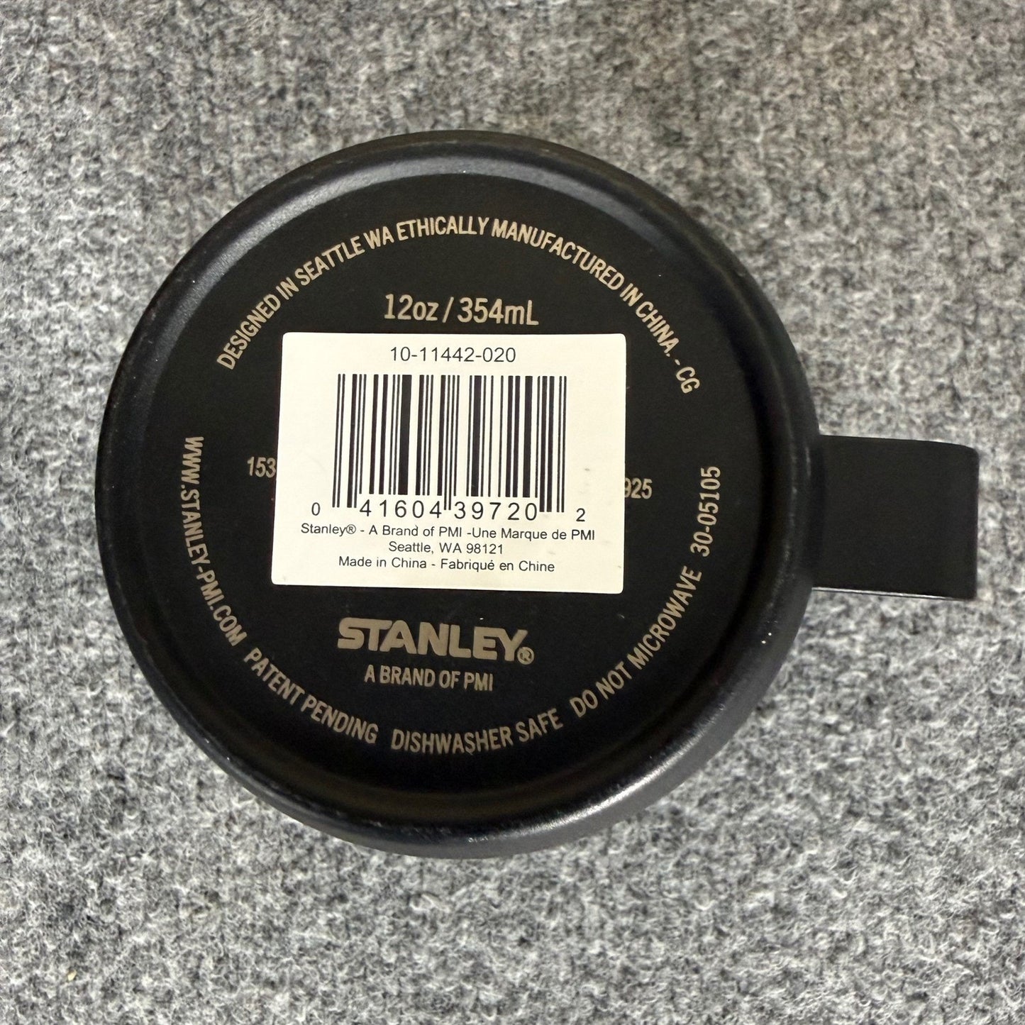 Stanley The Stay Hot Camp Mug 12oz Black Vacuum Insulated Stainless Steel NEW