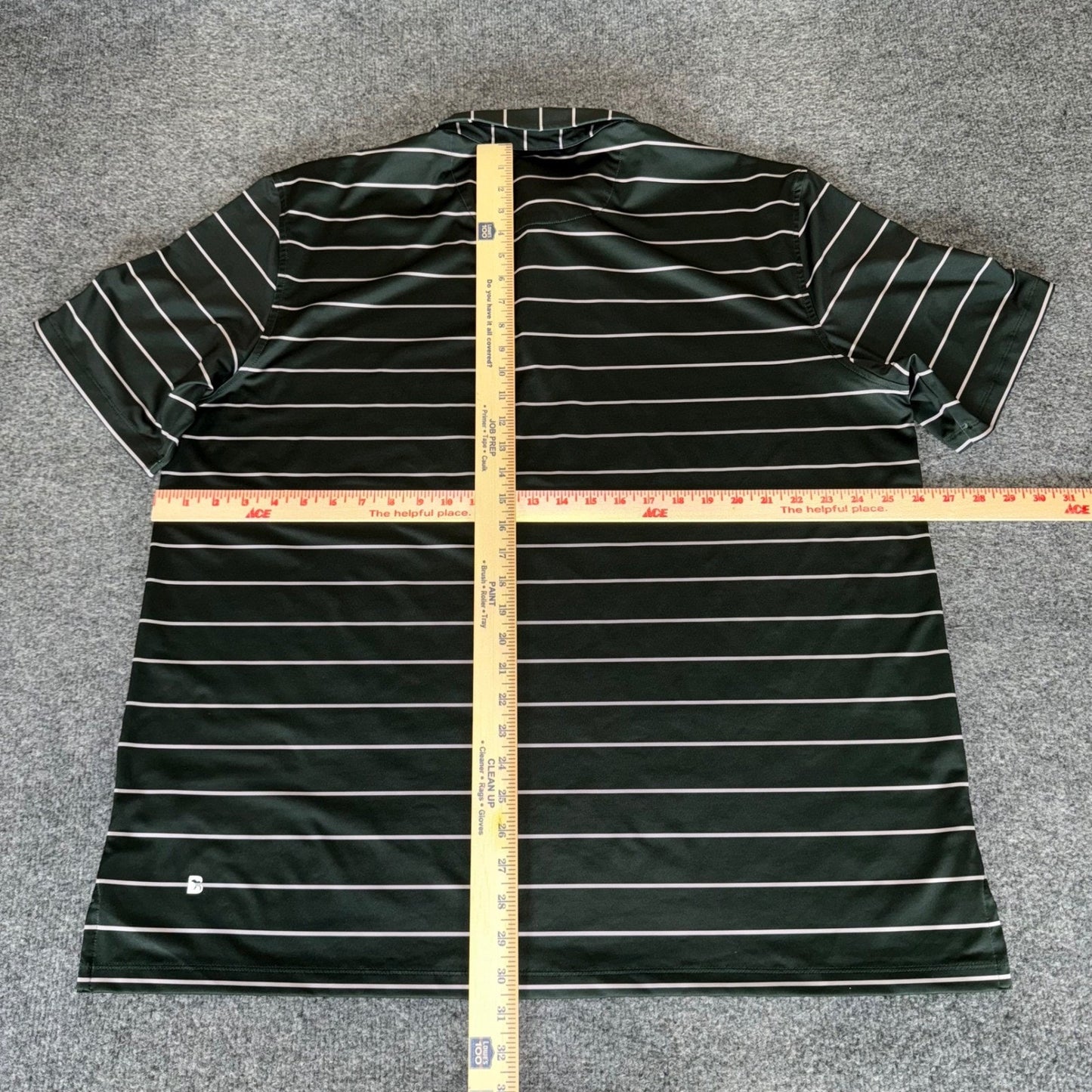 Bearbottom Polo Shirt Mens 2XL Green Striped Golf Athletic Short Sleeve Casual