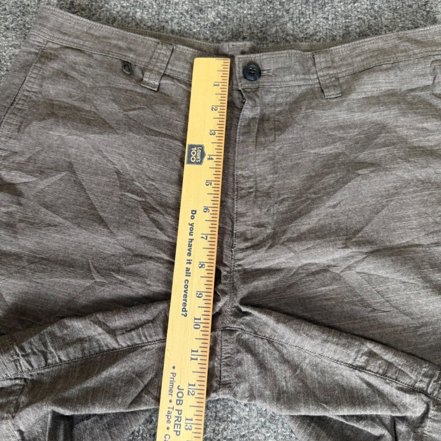 Eddie Bauer Mens Gray Cotton Flat Front Shorts Size 32 Casual Outdoor Hiking
