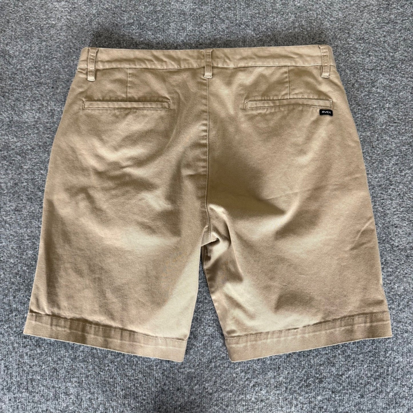 RVCA Weekend Fit Khaki Shorts Mens 36 Casual Chino Cotton Stretch Skate Grunge