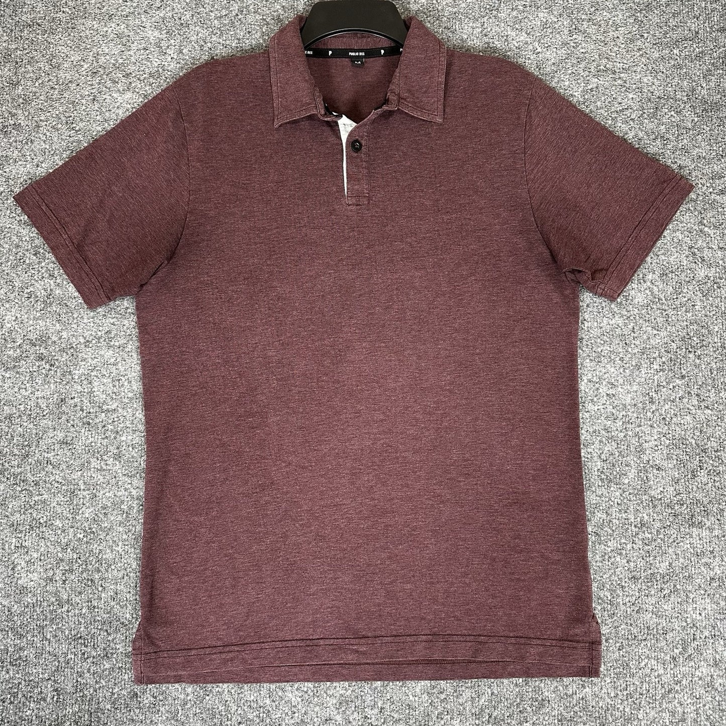 Public Rec Polo Shirt Mens Medium Maroon Short Sleeve Performance Stretch Casual