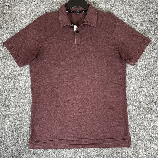 Public Rec Polo Shirt Mens Medium Maroon Short Sleeve Performance Stretch Casual