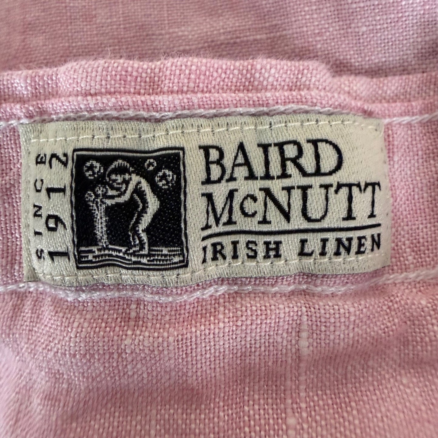 Brooks Brothers Mens XL Pink Baird McNutt Irish Linen Short Sleeve Button Down