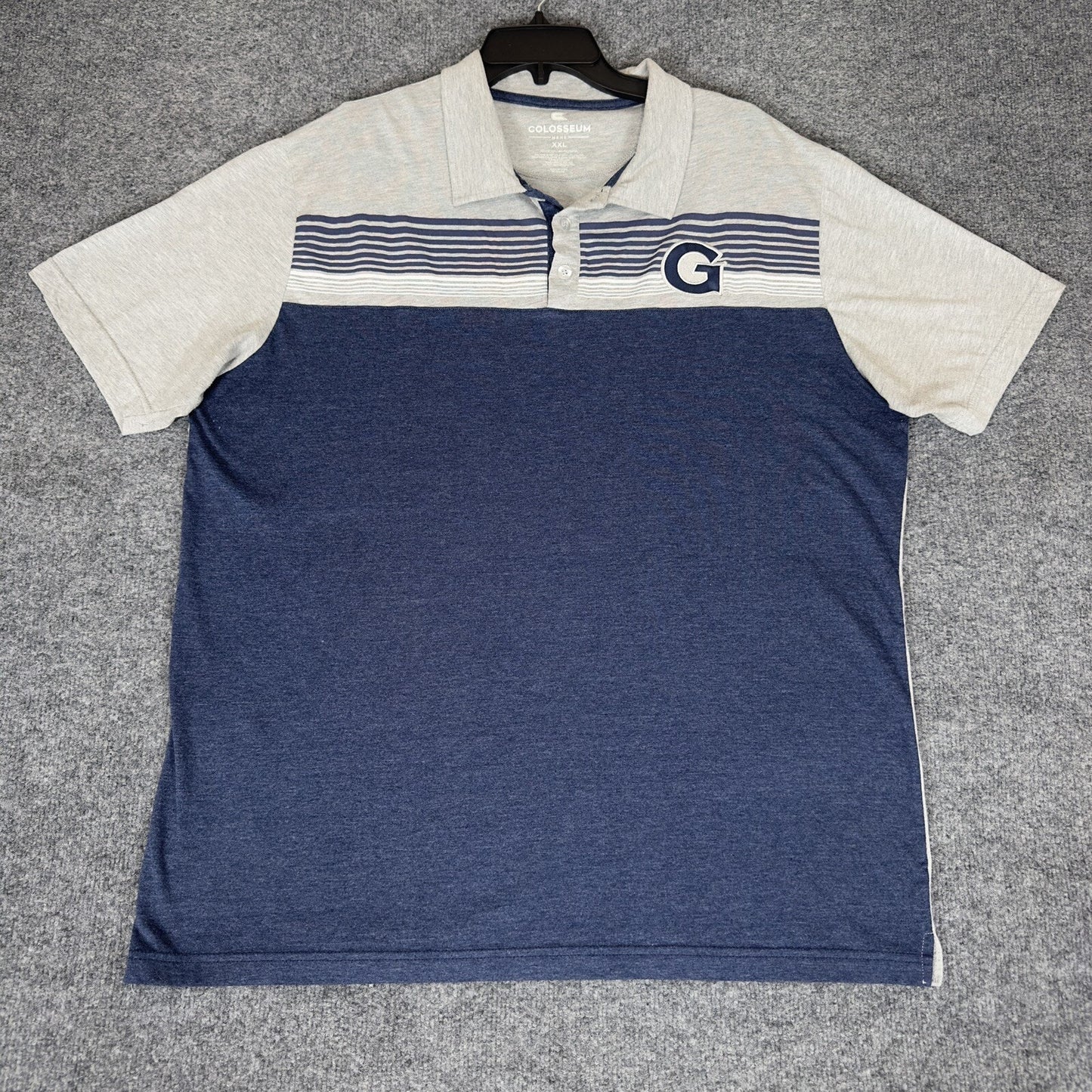 Georgetown Hoyas Polo Shirt Mens 2XL Blue Grey Short Sleeve College XXL Adult