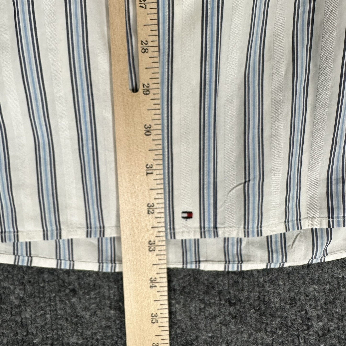 Tommy Hilfiger Shirt Mens XXL Blue 80’s Two Ply Cotton Pocket Long Sleeve Adult