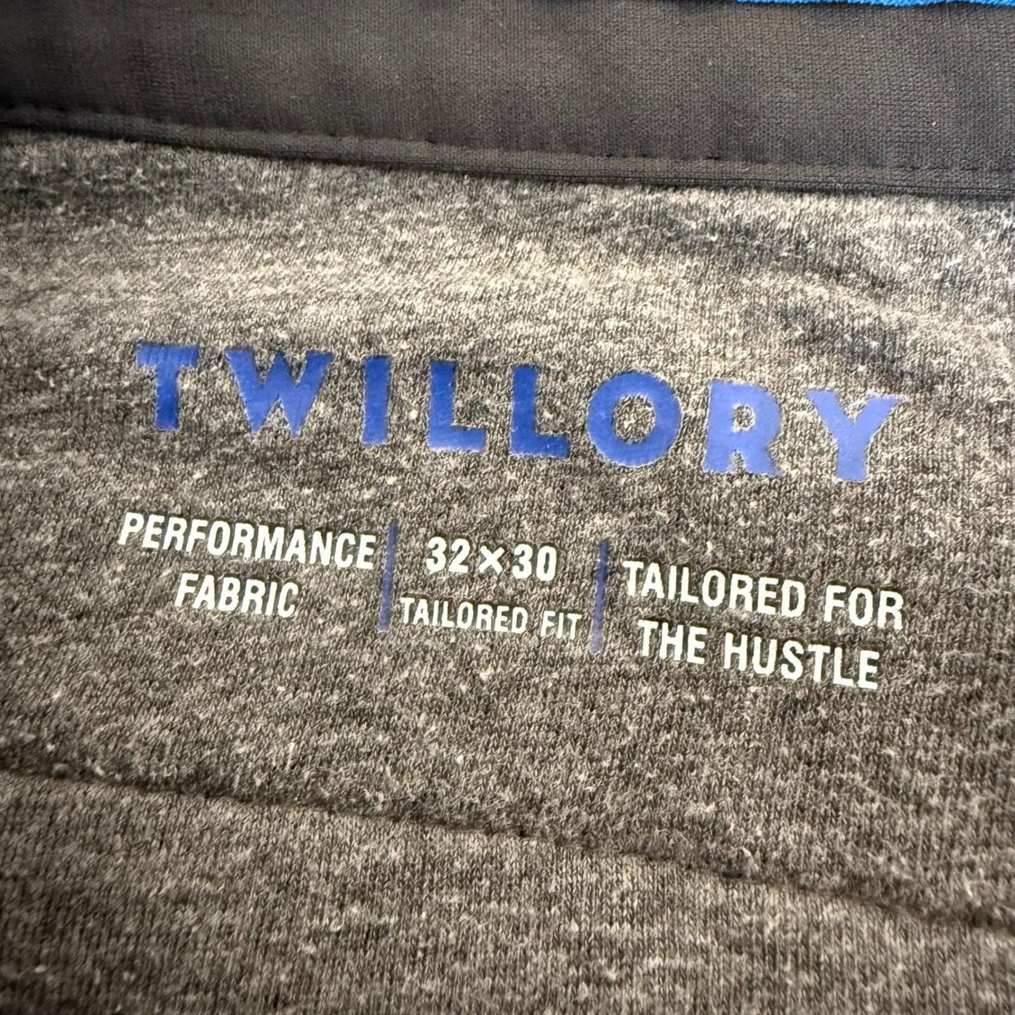 Twillory Performance Pants Mens 32x30 (33x28) Gray Tailored Fit Stretch Golf