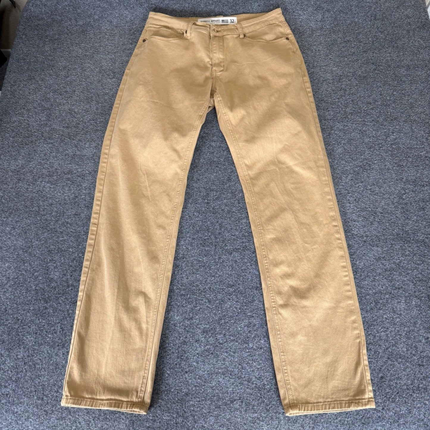 Barbell Apparel Pants Mens 32x32 Beige Chino Straight Leg Casual Stretch Fit