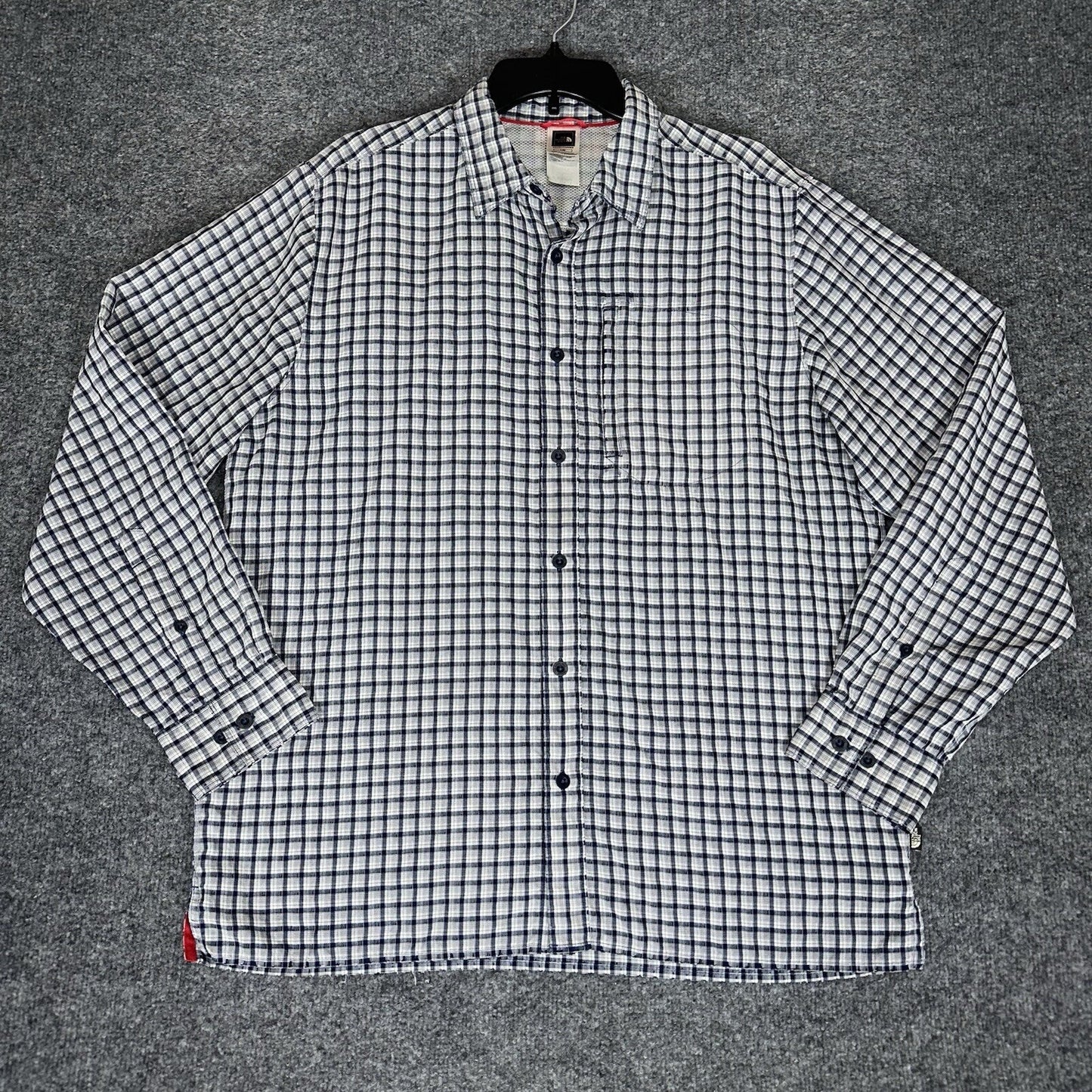 The North Face Shirt Mens Large Blue Plaid Long Sleeve Button Up Gorpcore Adult