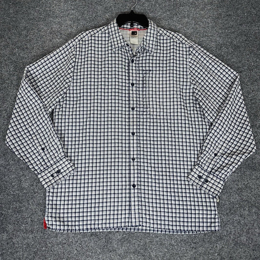 The North Face Shirt Mens Large Blue Plaid Long Sleeve Button Up Gorpcore Adult