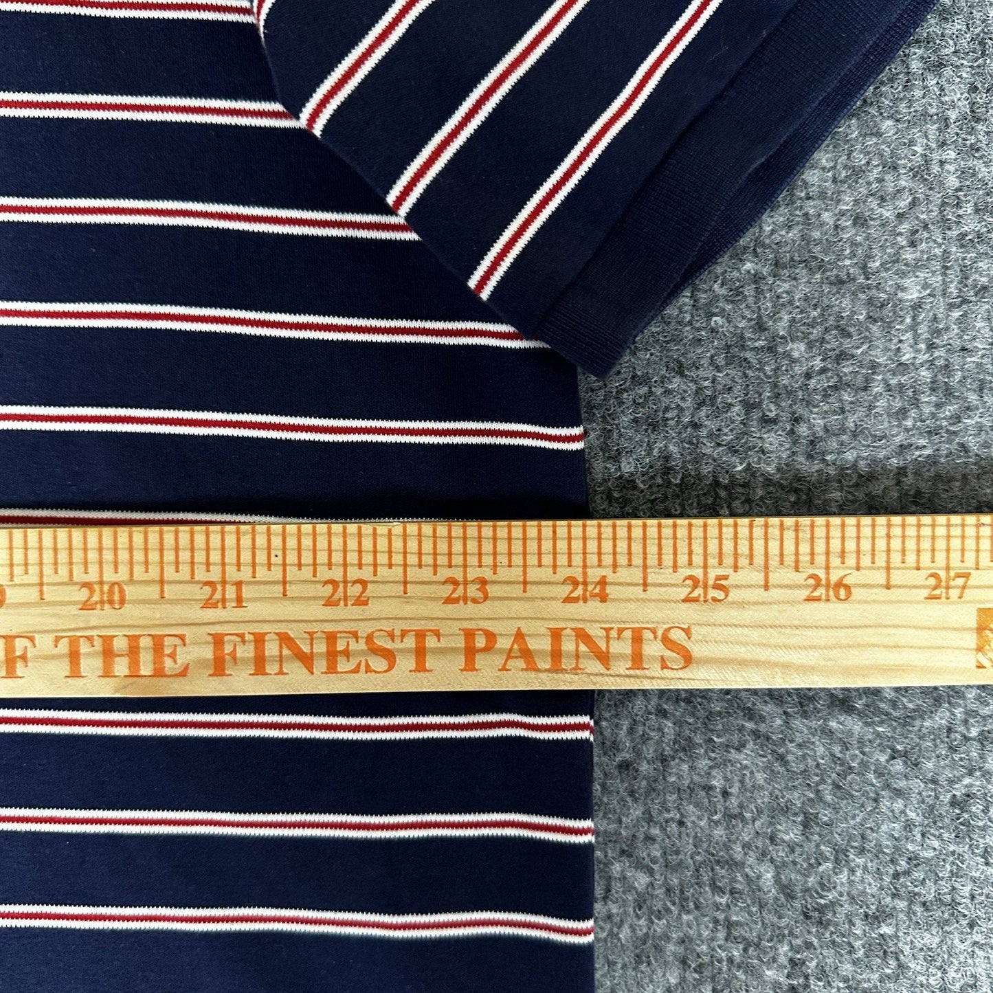 Ralph Lauren Polo Shirt Men's XL Navy Blue Red Striped Flesh Pony Short Sleeve