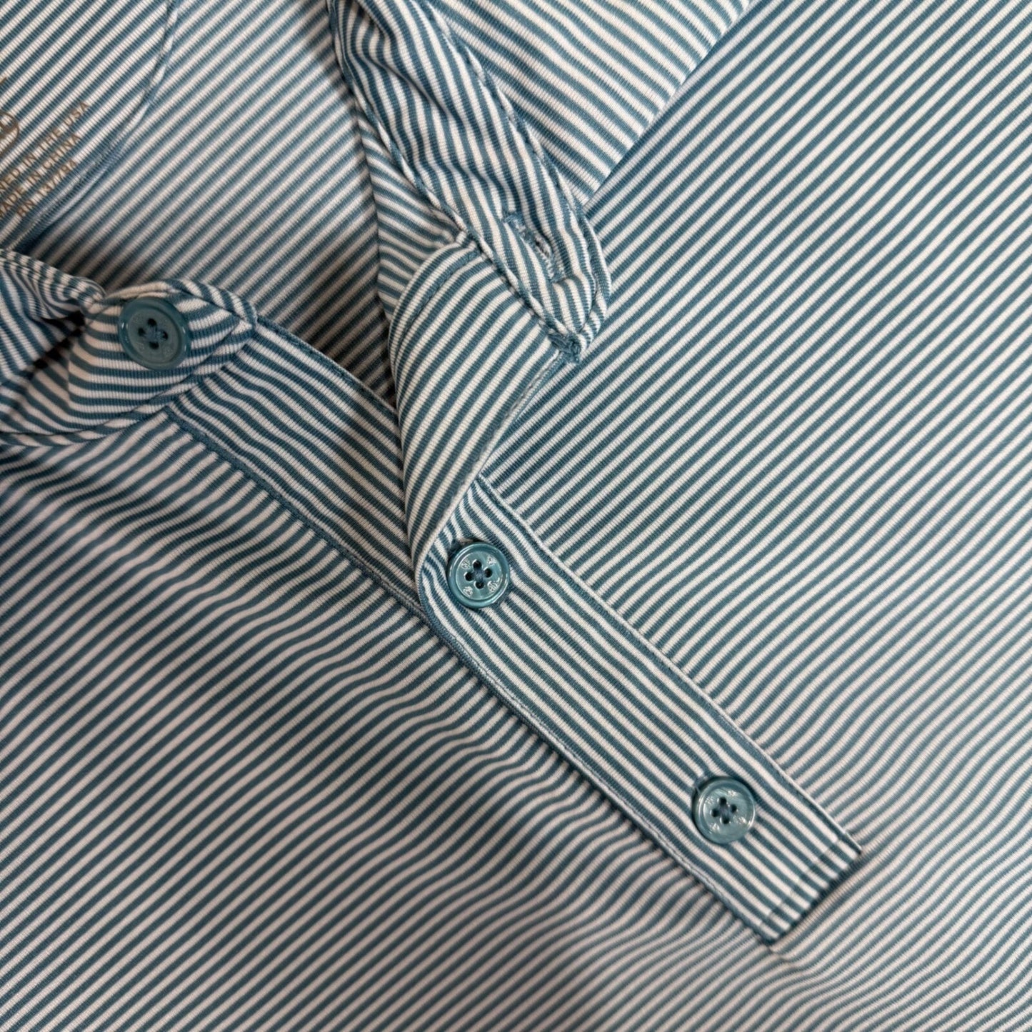 Graham Luxe Golf Polo Shirt Striped Athletic Short Sleeve Stretch Blue Men's 2XL