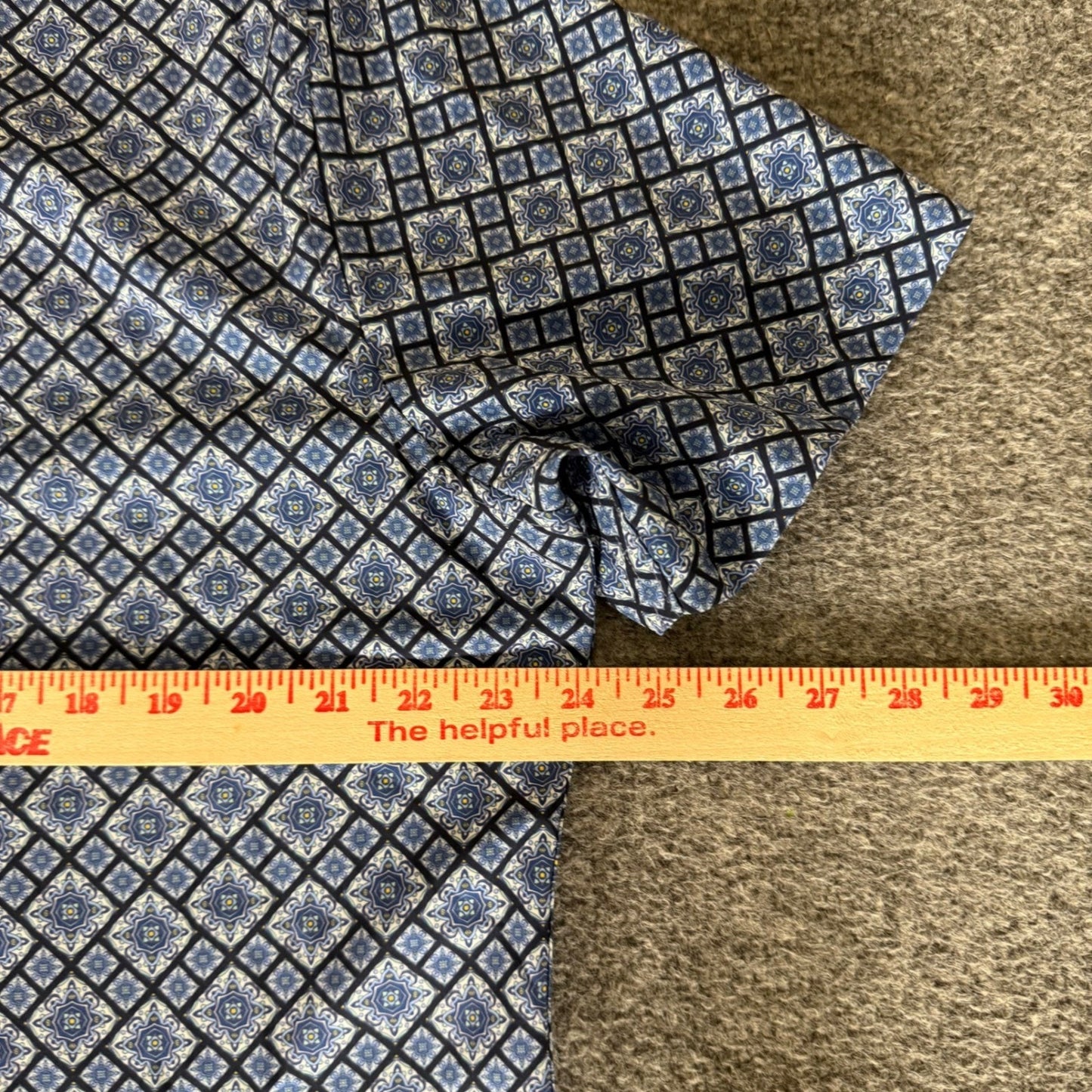 7Diamonds Mens XL Blue Geometric 4 Way Stretch Button Shirt Casual Short Sleeve