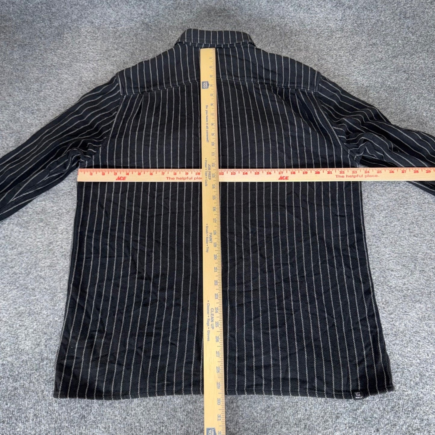 Vans Mens Large Black Striped Flannel Long Sleeve Button Up Shirt Large Skate