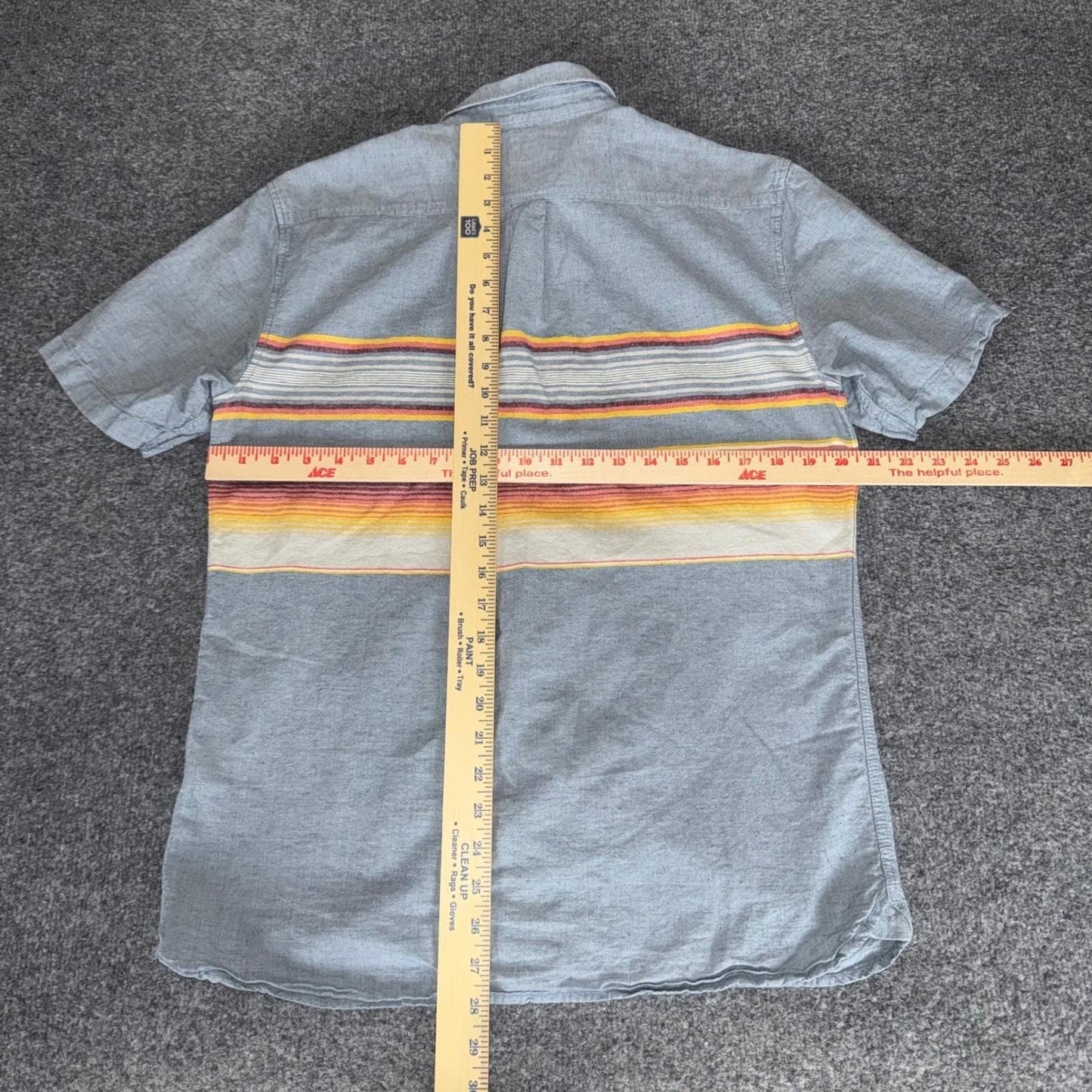 Vans Mens Large Striped Short Sleeve Button Up Shirt Casual Skate Classic Cotton