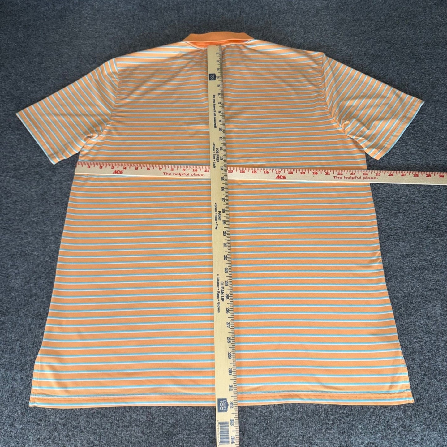 Southern Tide Polo Shirt Men XL Orange Striped Tide To Trail Casual Golf Stretch
