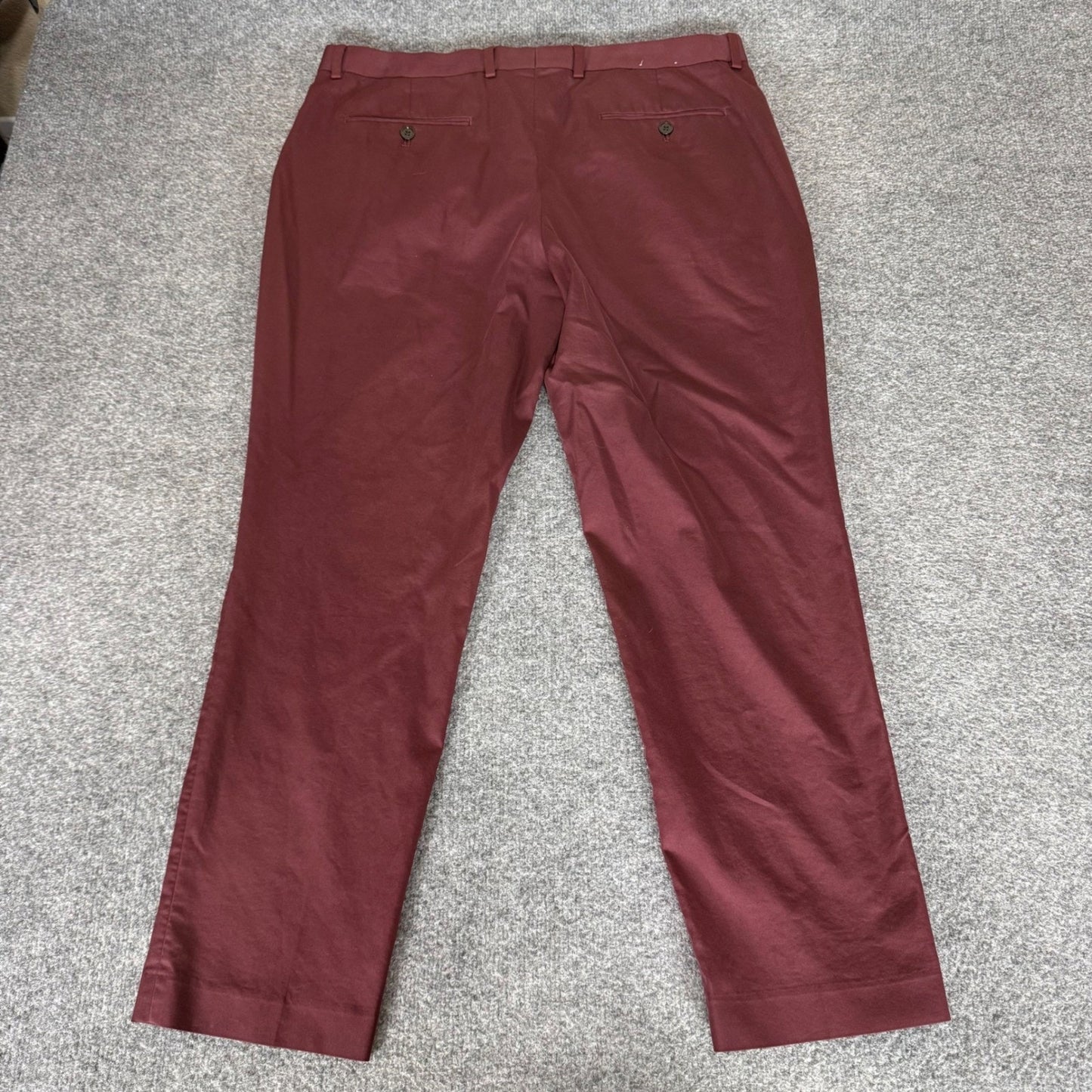 Express Slim Chino Pant Mens 36x28 Burgundy Maroon Cotton Blend Stretch Trousers