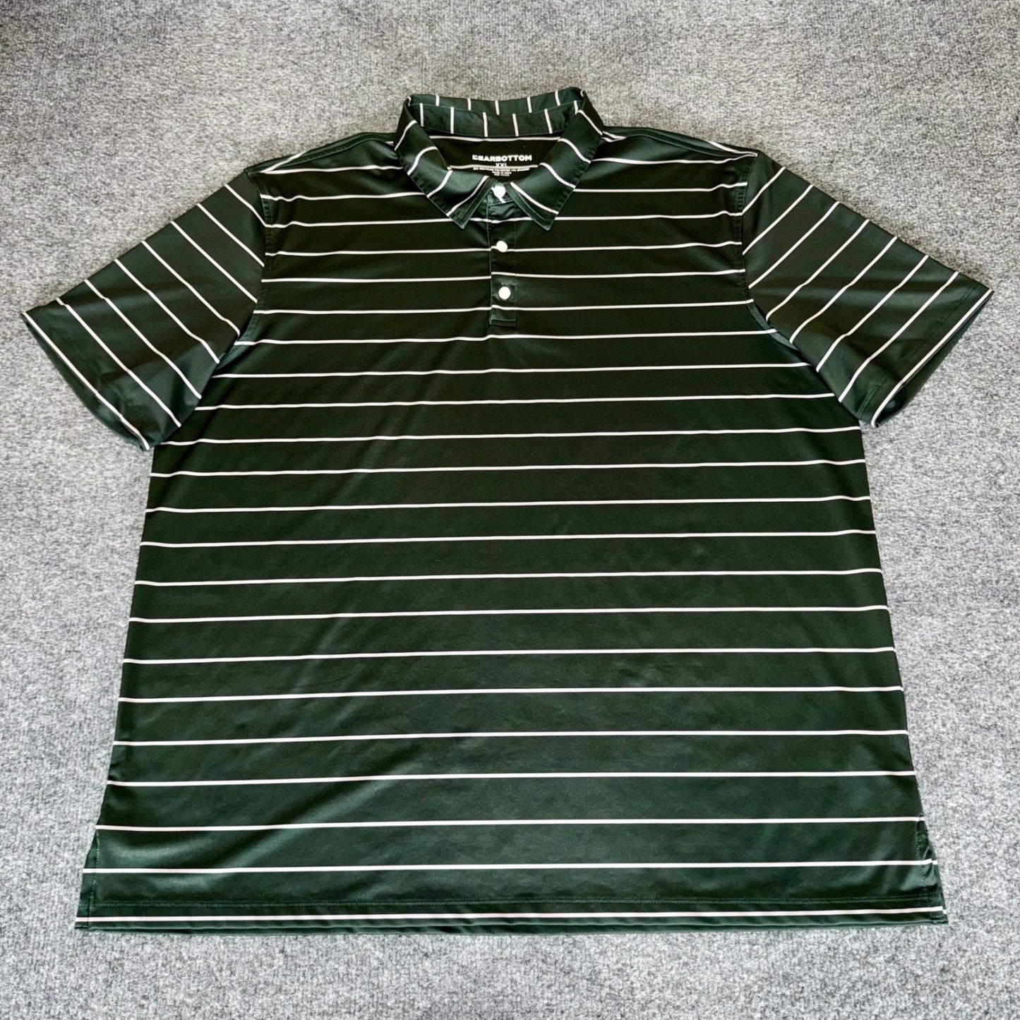 Bearbottom Polo Shirt Mens 2XL Green Striped Golf Athletic Short Sleeve Casual