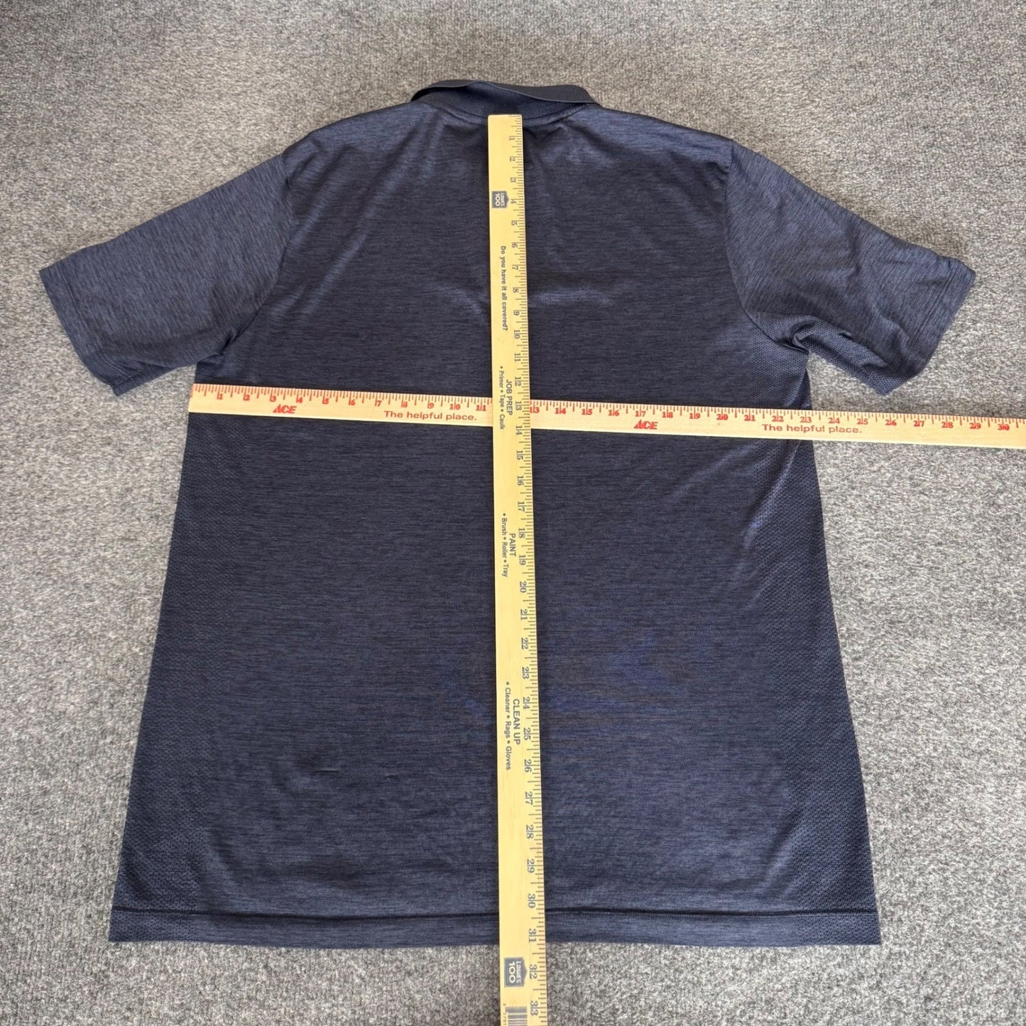 American Tall Polo Shirt Mens XLT Blue Heathered Short Sleeve Performance Golf