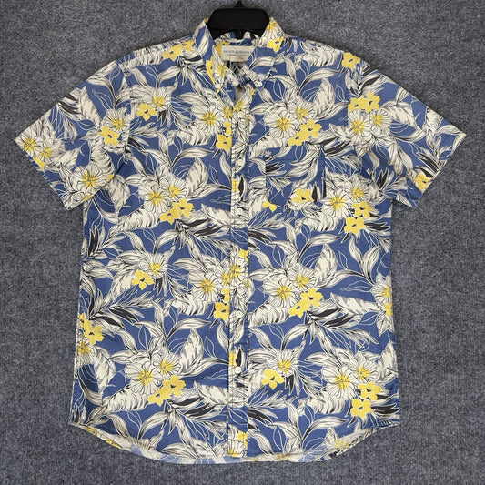Denim & Supply Ralph Lauren Shirt Men M Blue Floral Button Up Short Sleeve Adult