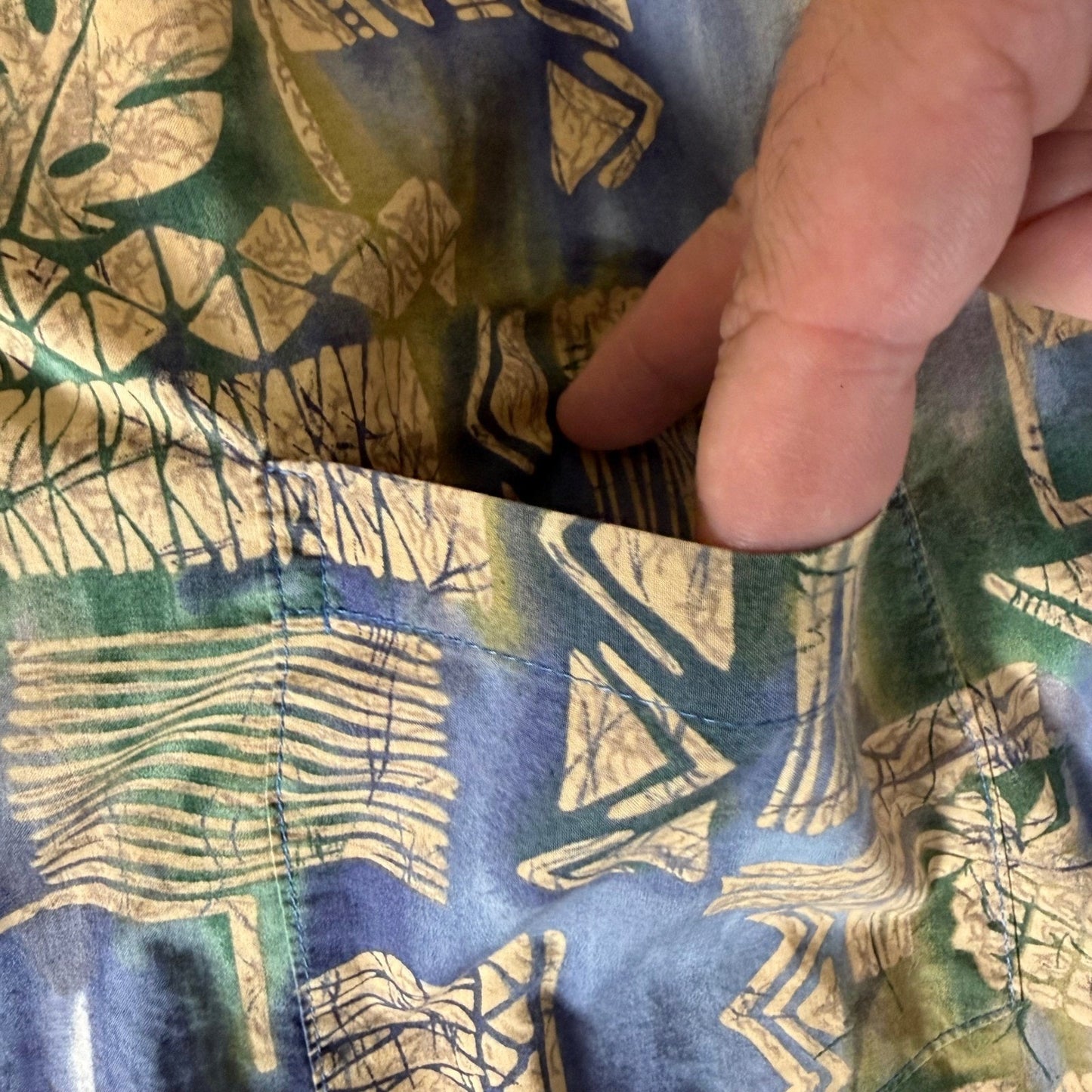 Tori Richard Hawaiian Shirt Mens 3XL Tall Tribal Geometric Aloha Resort Vacation