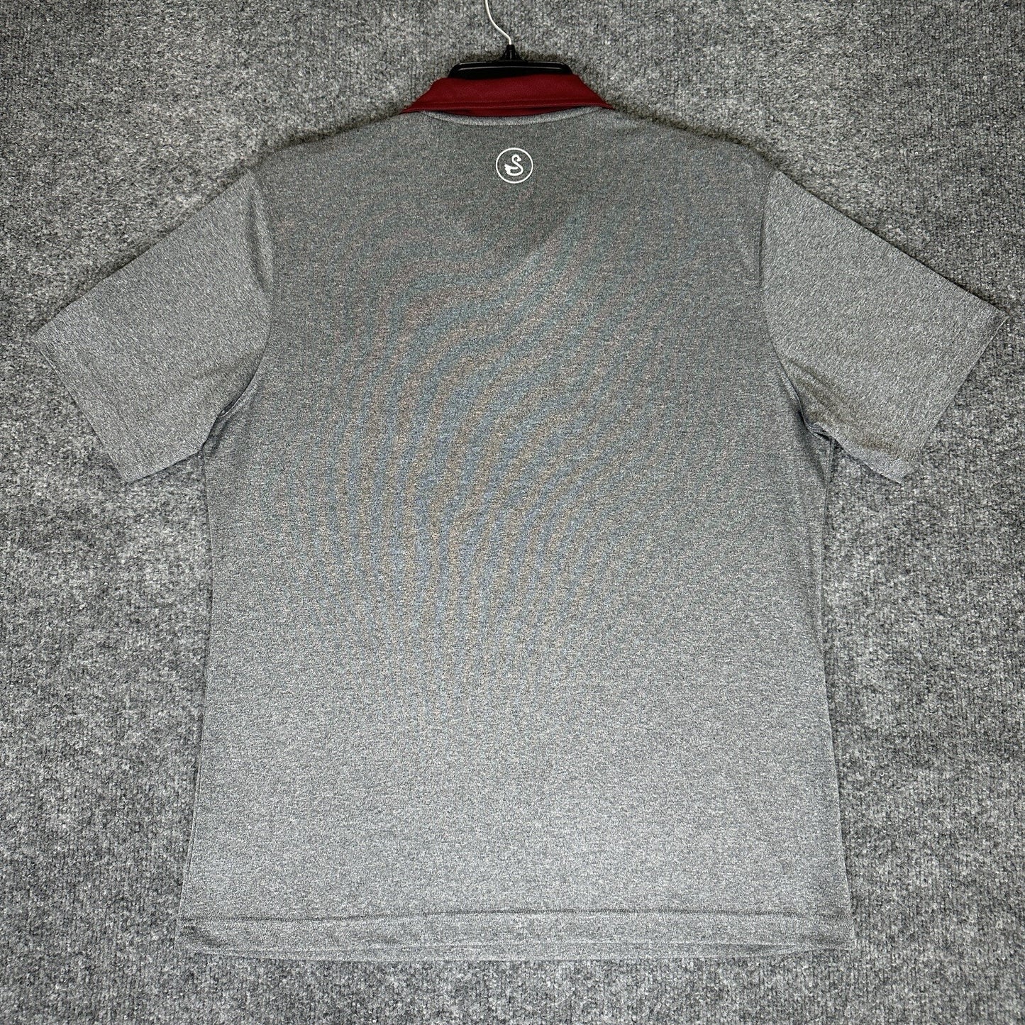Swannies Golf Polo Shirt Mens XL Gray Red Performance Short Sleeve Pocket Adult