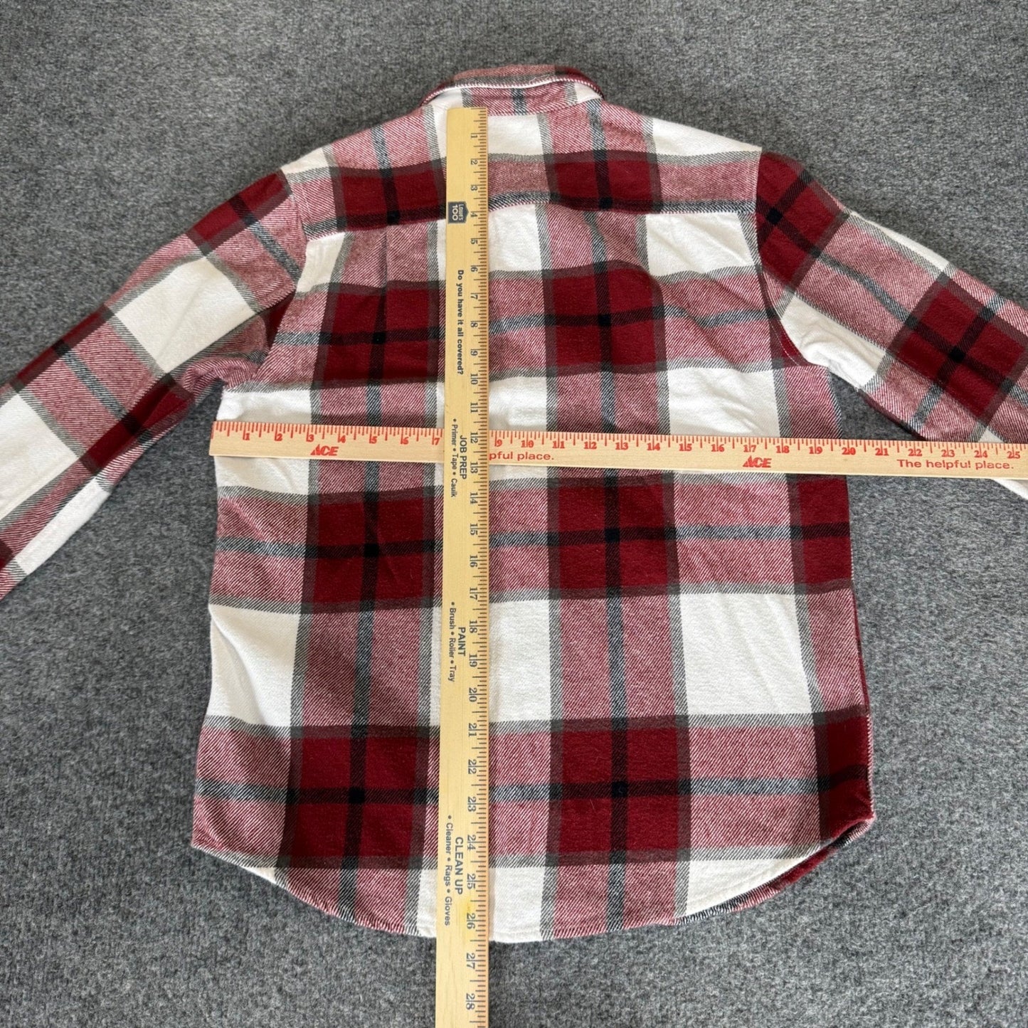 True Religion Mens Small Plaid Flannel Button Up Shirt Red Long Sleeve Western