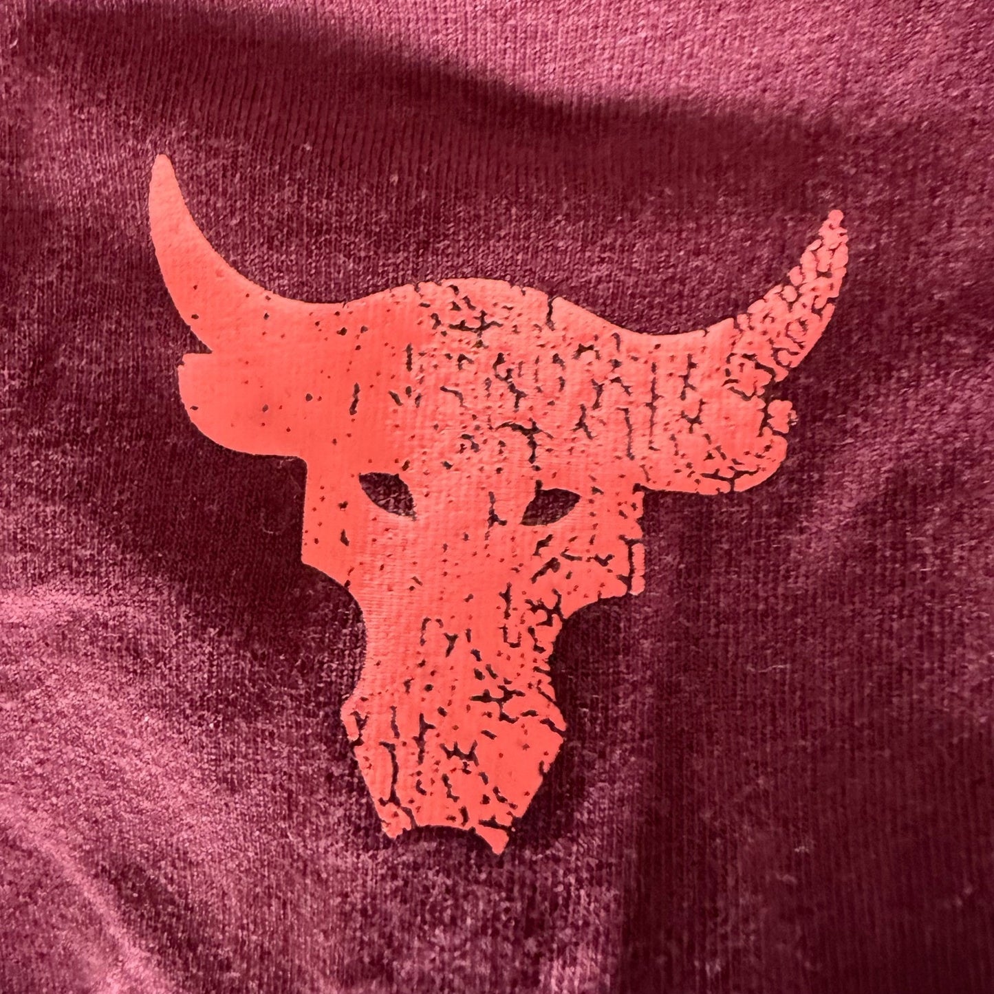 Under Armour Project Rock Mens Iron Paradise Graphic T-Shirt Maroon Medium Gym