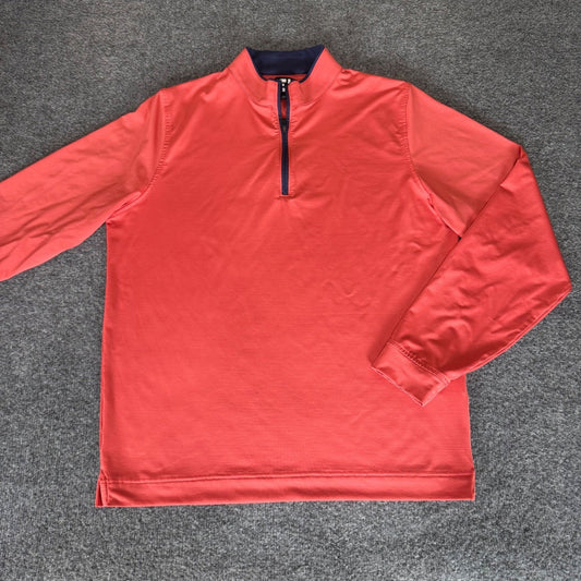 FootJoy FJ 1/4 Zip Pullover Mens Medium Coral Golf Sweater Lightweight Stretch