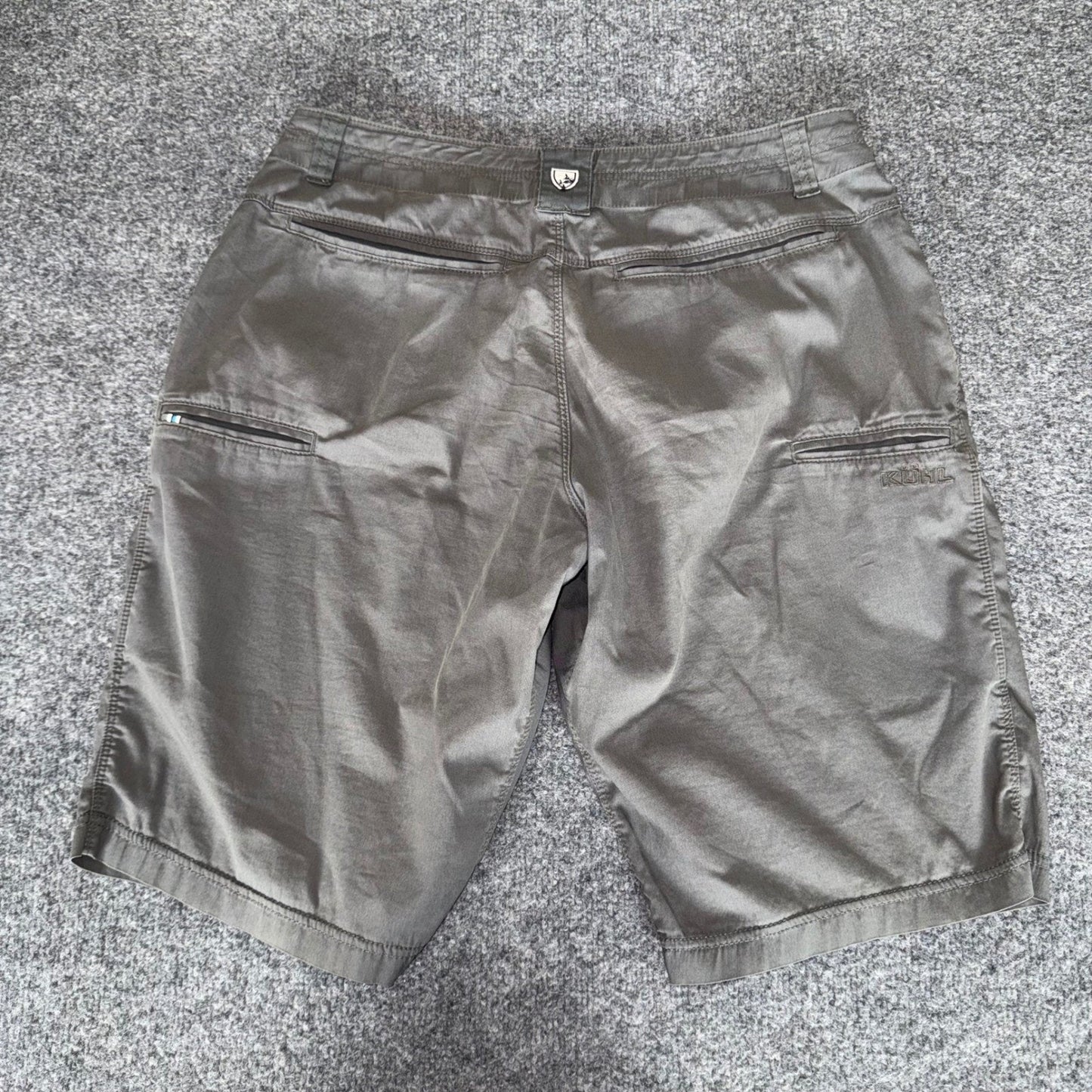 Kuhl Hiking Shorts Mens 33 Gray Chino Casual Outdoor Trail Lightweight Stretch