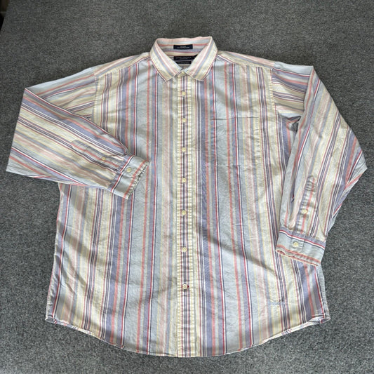Daniel Cremieux Mens XL Striped Button Down Shirt Long Sleeve Cotton Casual