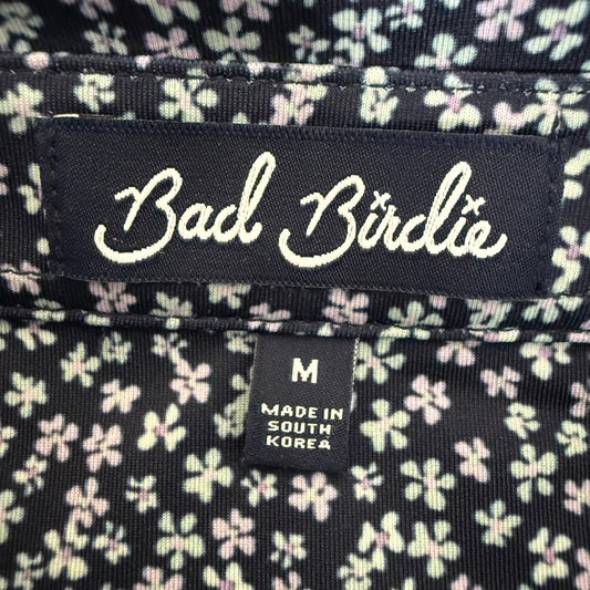 Bad Birdie Golf Polo Shirt Mens Medium Floral Short Sleeve Performance Athletic