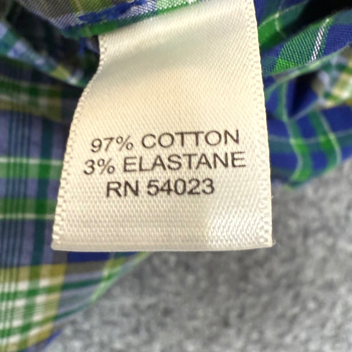 Banana Republic Plaid Shirt Short Sleeve Button Up Green Blue Mens Large (M)