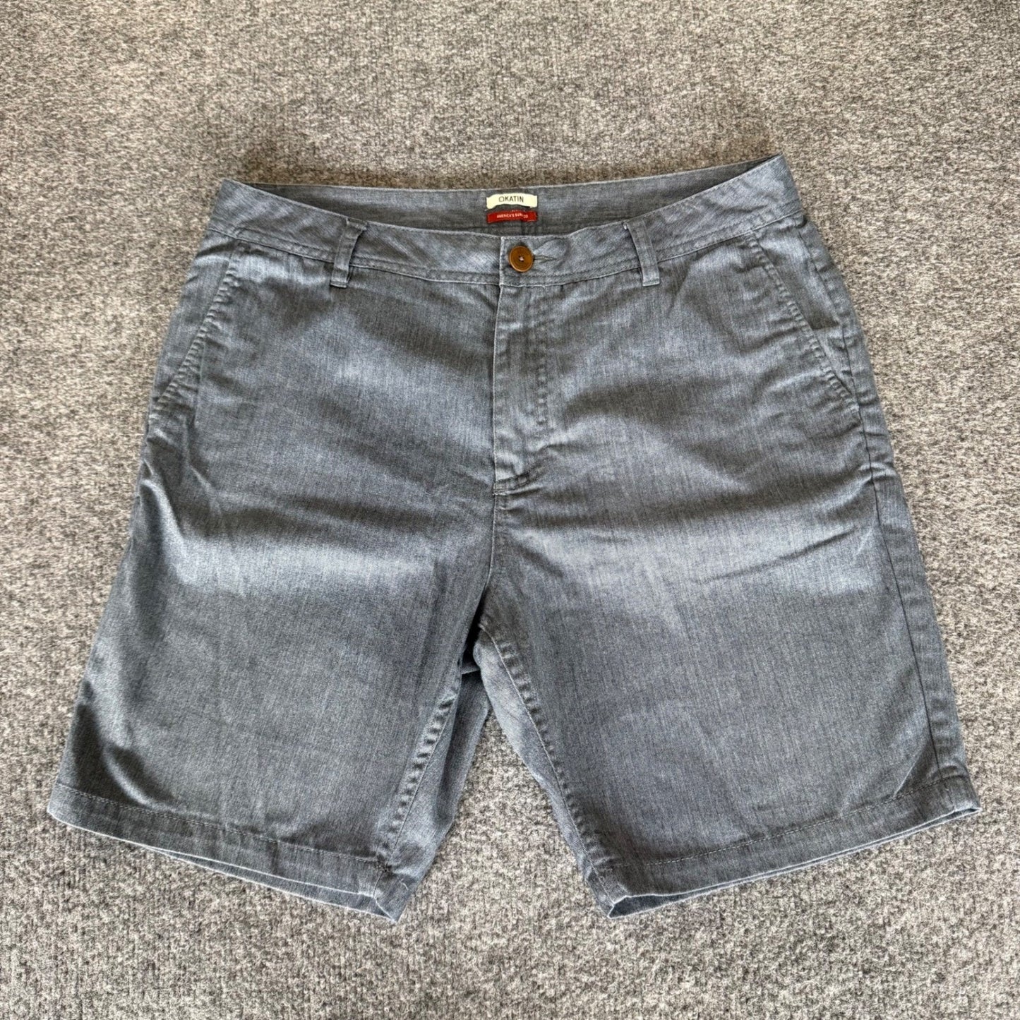 Katin Shorts Mens 34 Gray Chino Surf Flat Front Casual Beach Lightweight Cotton