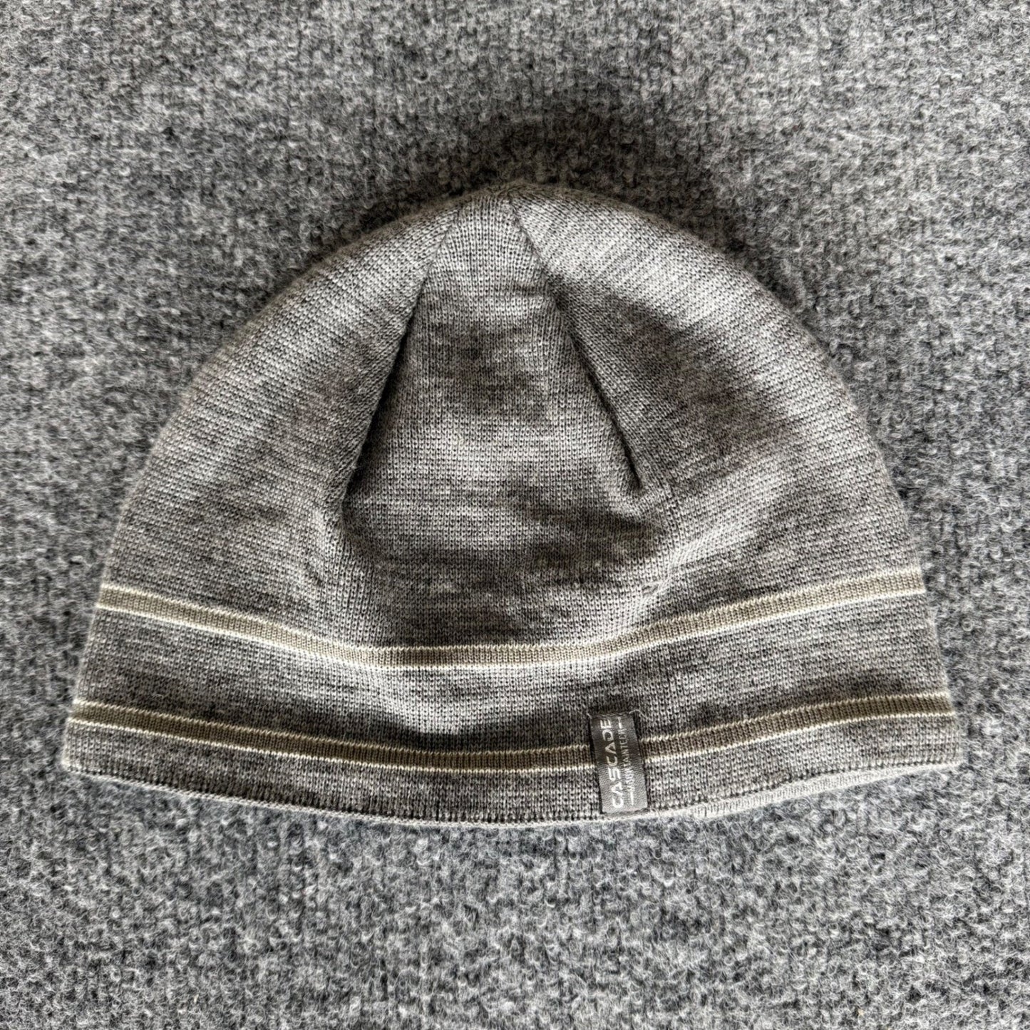 Cascade Mountain Tech Mens Gray Wool Blend Beanie OSFA Warm Winter Outdoor Hat