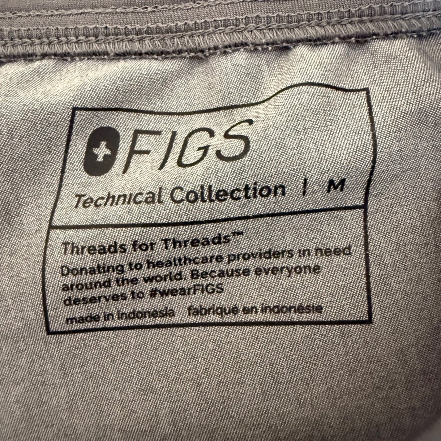 FIGS Catarina Zamora Scrub Top Pants Set Women Gray Medium 32x29 Nursing Uniform