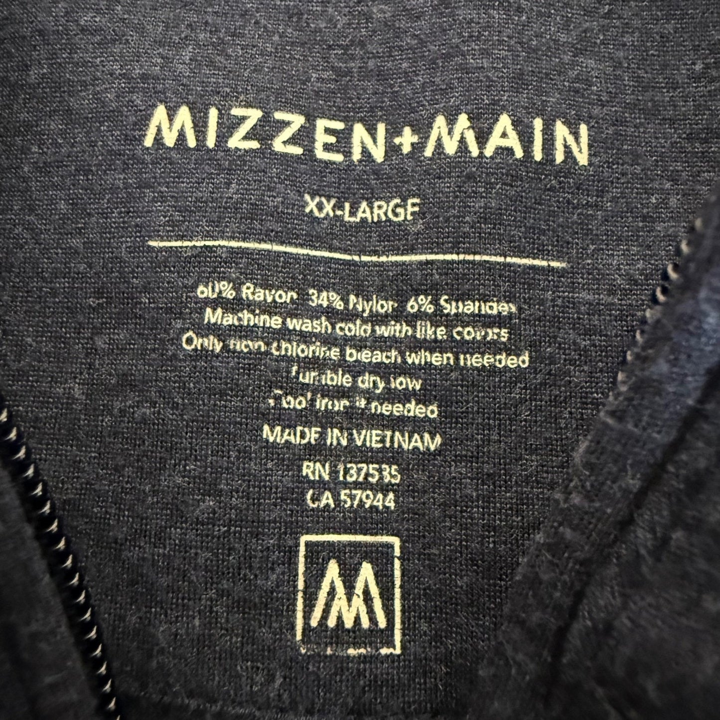 Mizzen+Main ProFlex Sweater Mens XXL Blue 1/4 Zip Pullover Performance Casual