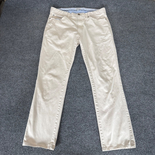 Peter Millar Ultimate Sateen 5-Pocket Pant Mens 35x29 Beige Chino Stretch Casual