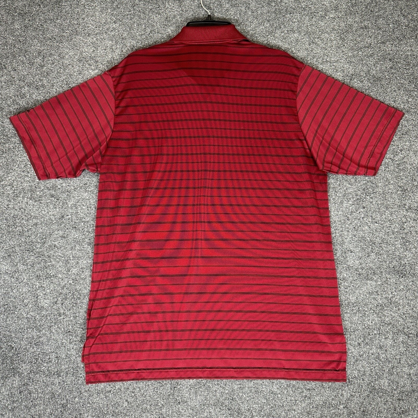 Adidas Shirt Mens XL Red Polo Striped Short Sleeve Climalite Polyester Adult