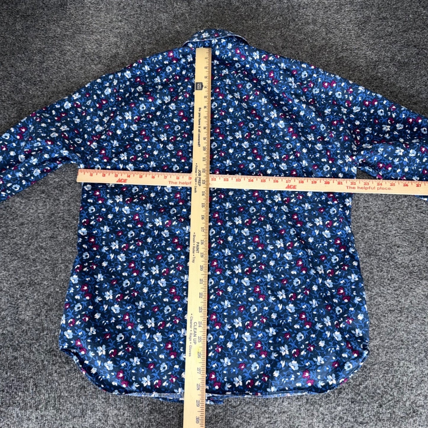 Bonobos Mens Slim Fit Long Sleeve Floral Button Up Shirt Blue Large Casual Dress