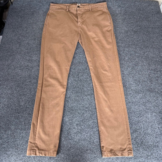 Hiroshi Kato The Ave Slim Chino Pants Mens 36x32 Tan Stretch Everyday Comfort