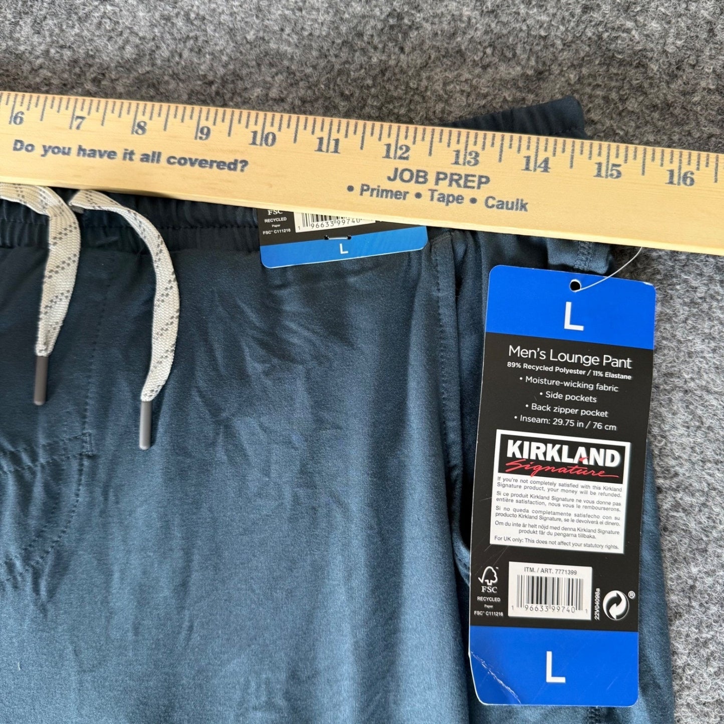 Kirkland Signature Mens Large Blue Lounge Pants NWT Soft Pajama Casual Comfort