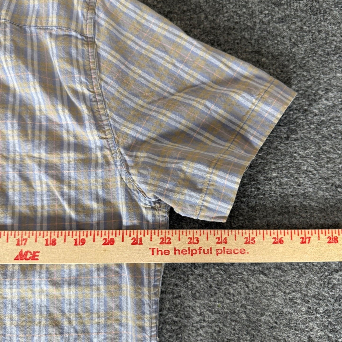 Rag & Bone Fit 2 Mens Large Blue Plaid Short Sleeve Button Down Shirt Casual