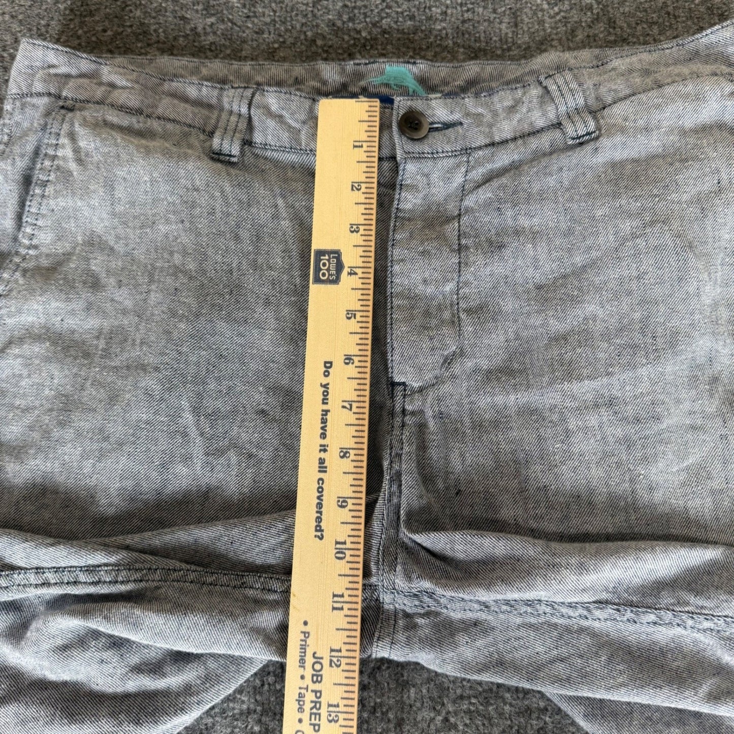 Tommy Bahama Mens Shorts 35 Blue Linen Blend Casual Summer Flat Front Beach