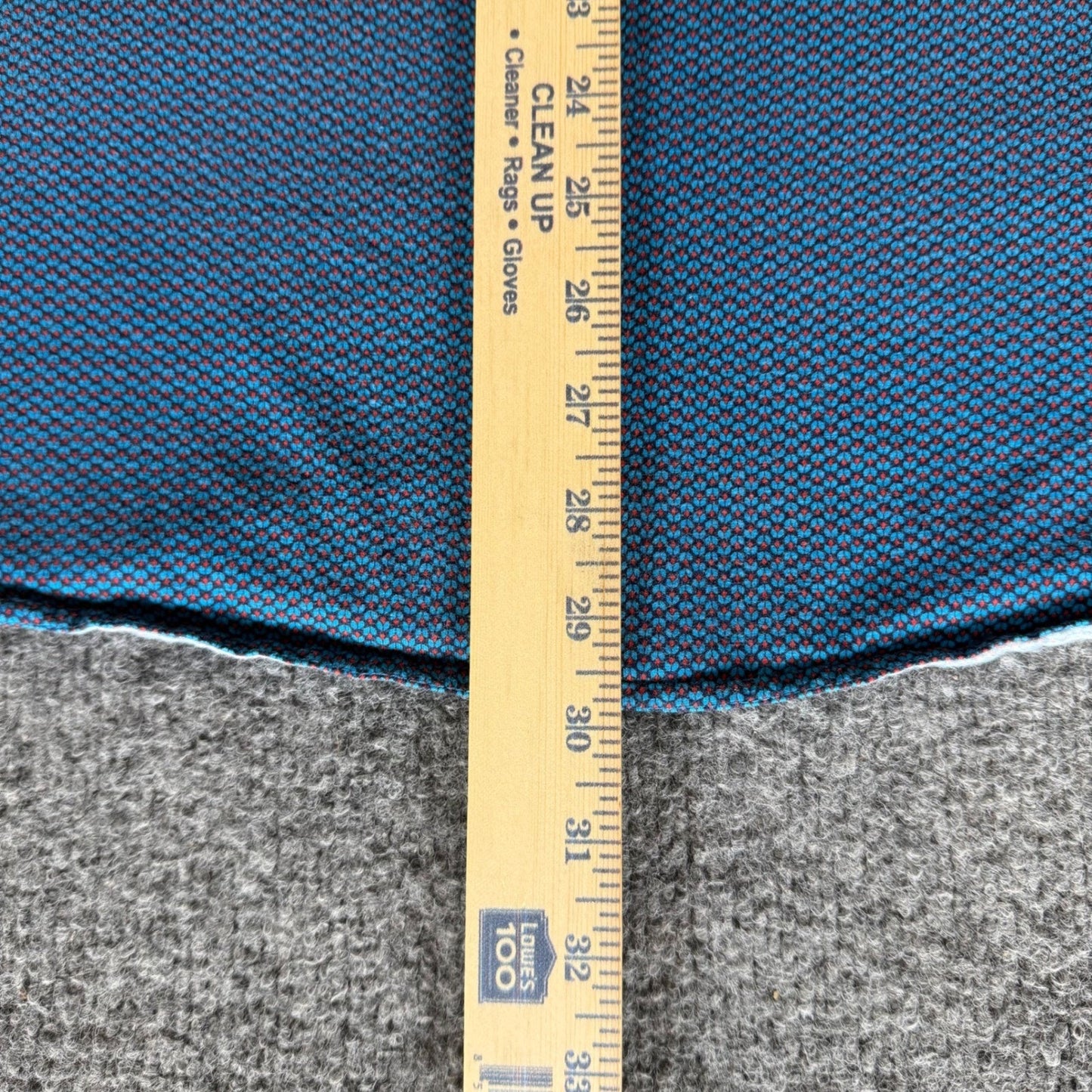 Buttercloth Shirt Men L Blue Geometric Icy Cotton Button Up Short Sleeve Stretch