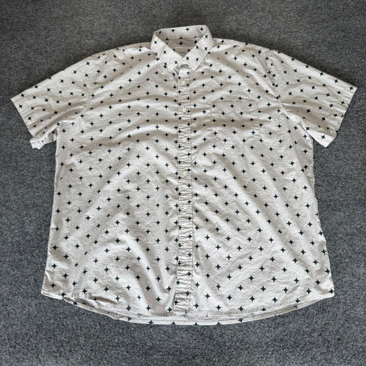 Bearbottom Shirt Mens 2XL Geometric Short Sleeve Button Up Casual Cotton Top