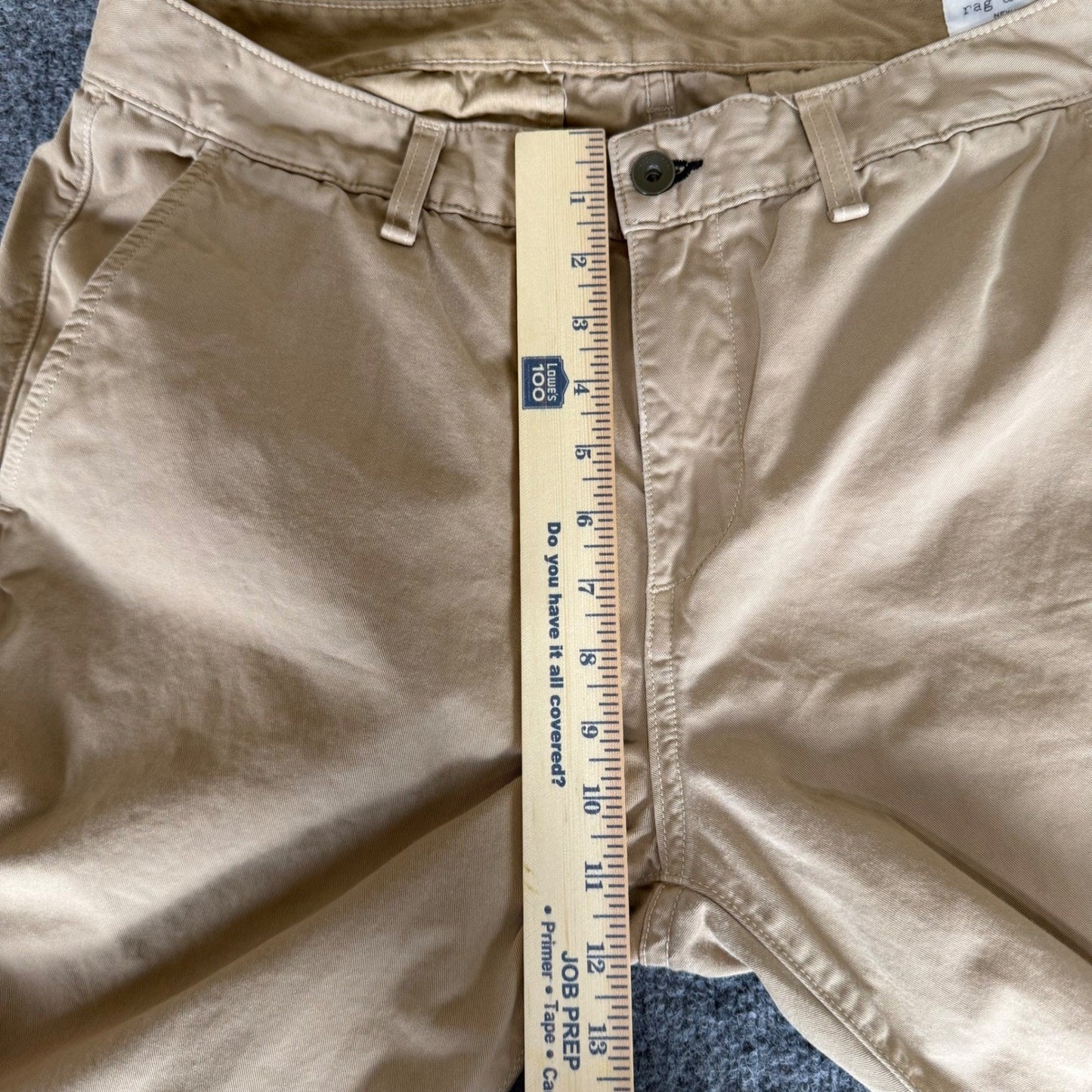Rag & Bone Pants Mens 36x28 Beige Cotton Chino Straight Leg Casual Everyday